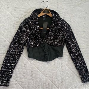 Privately Privileged Shimmer Long Sleeve Corset